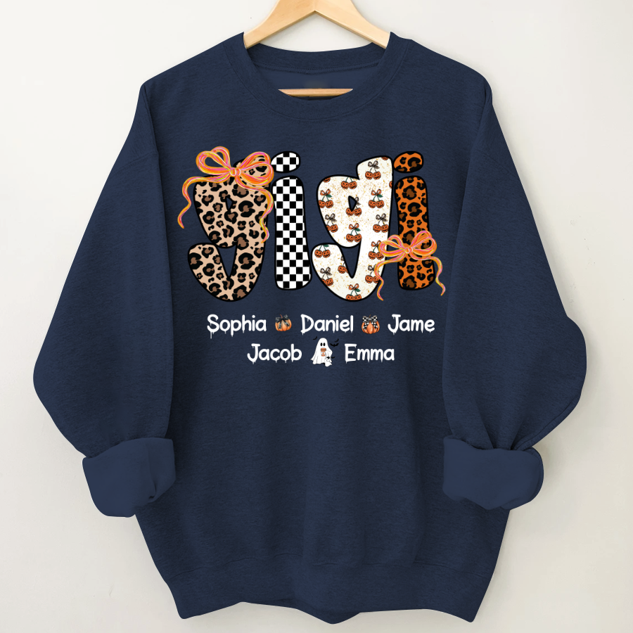 Gigi Pumpkin Spooky Custom Gigi And Grandkids Shirt