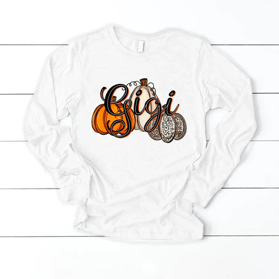Gigi Pumpkins Leopard Autumn Longsleeve