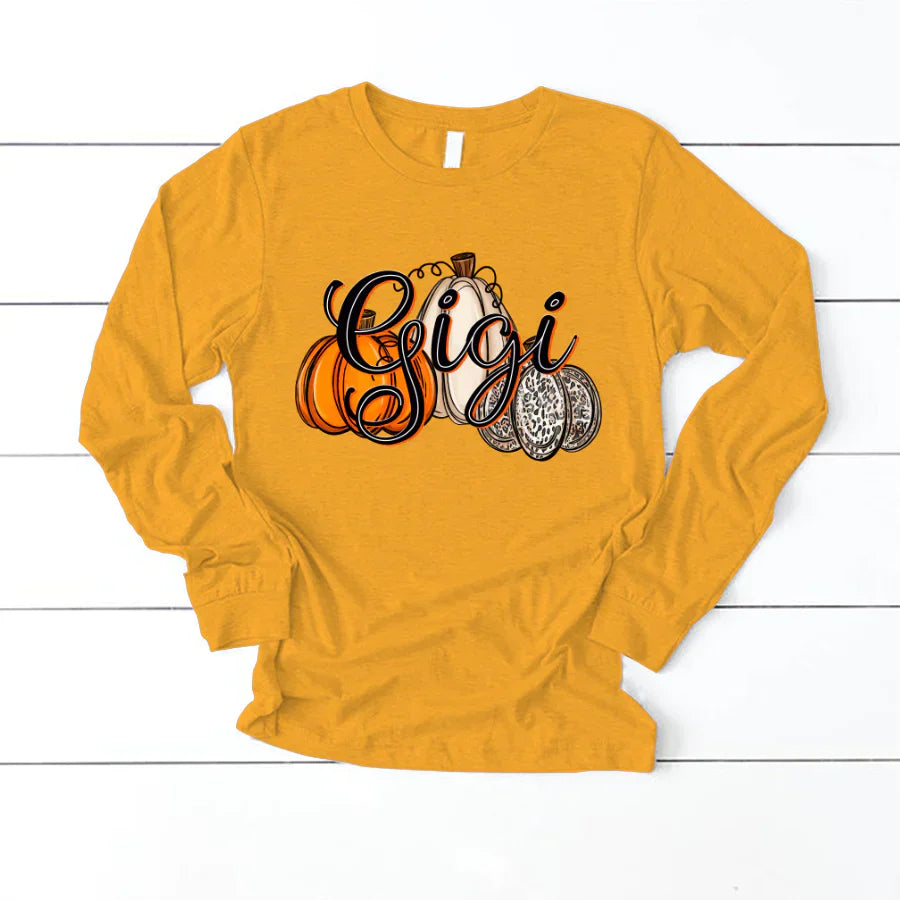 Gigi Pumpkins Leopard Autumn Longsleeve
