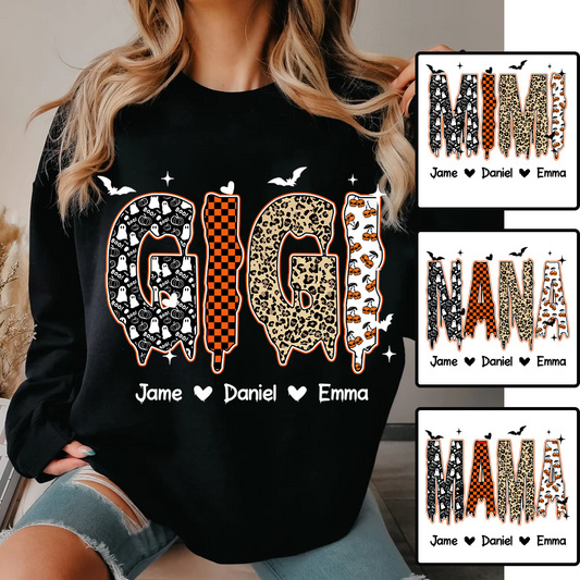 Personalized Halloween Pumpkin Gigi and Grandkids Shirt