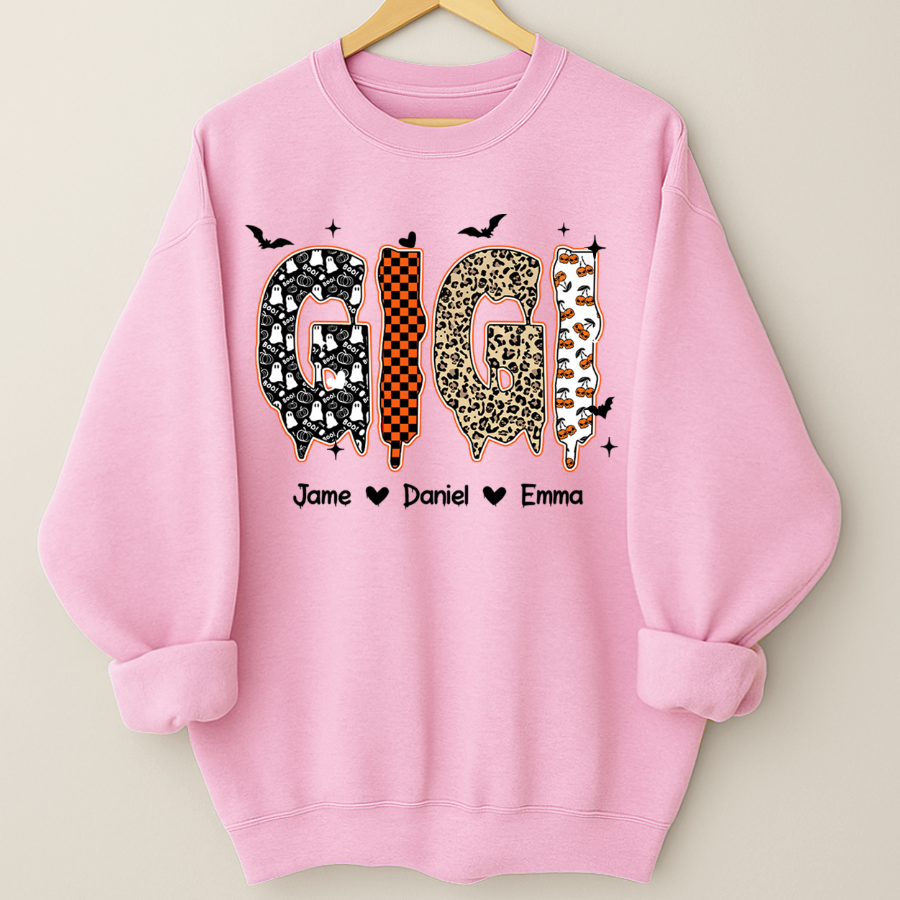 Personalized Halloween Pumpkin Gigi and Grandkids Shirt