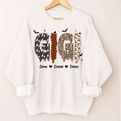 Personalized Halloween Pumpkin Gigi and Grandkids Shirt