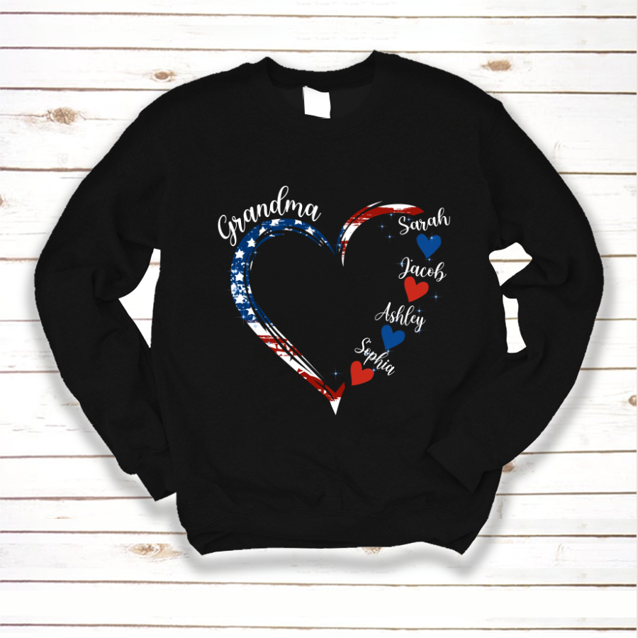 Grandma and Grandkids American Hearts Sweatshirt