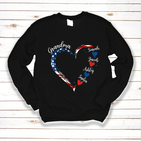 Grandma and Grandkids American Hearts Sweatshirt