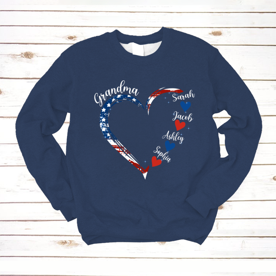 Grandma and Grandkids American Hearts Sweatshirt