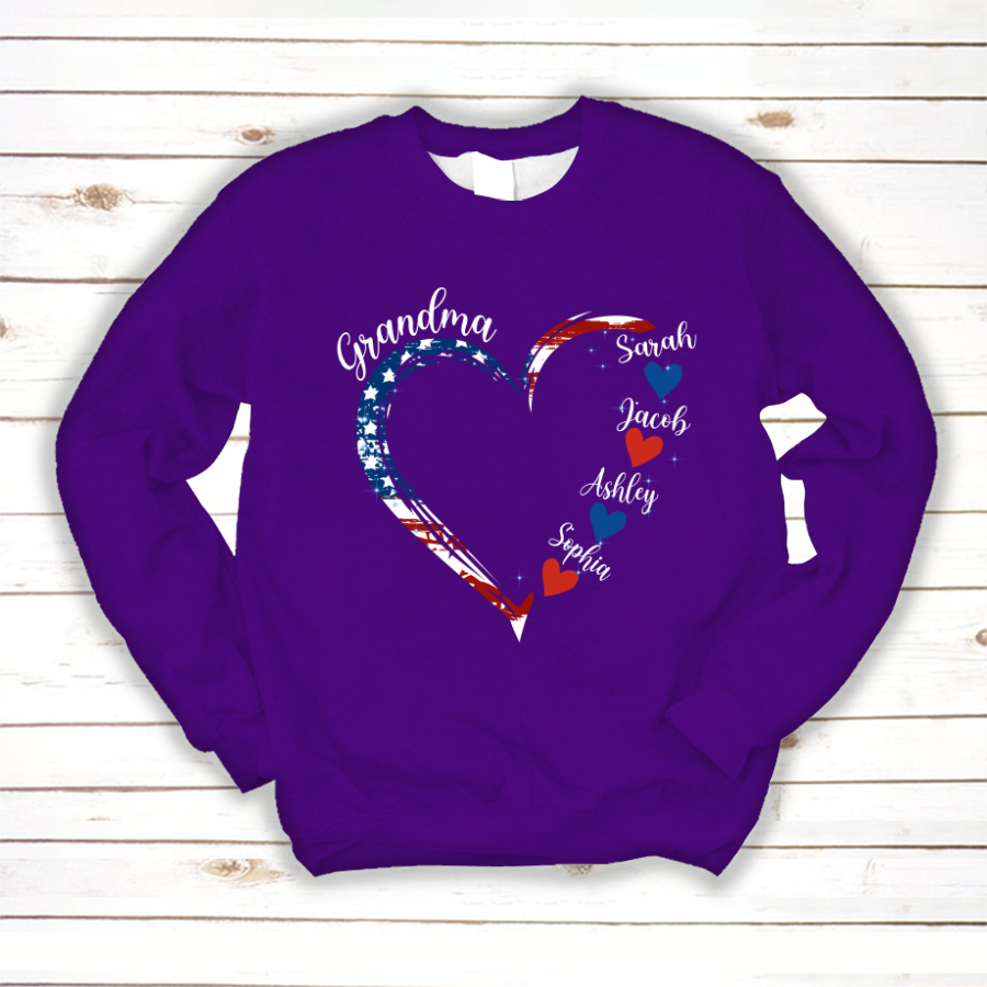 Grandma and Grandkids American Hearts Sweatshirt