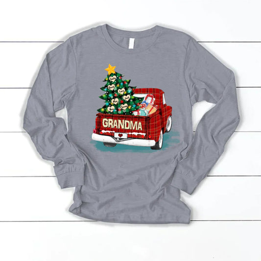 Grandma and Grandkids Christmas Truck 2022 Longsleeve