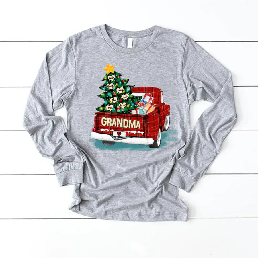 Grandma and Grandkids Christmas Truck 2022 Longsleeve