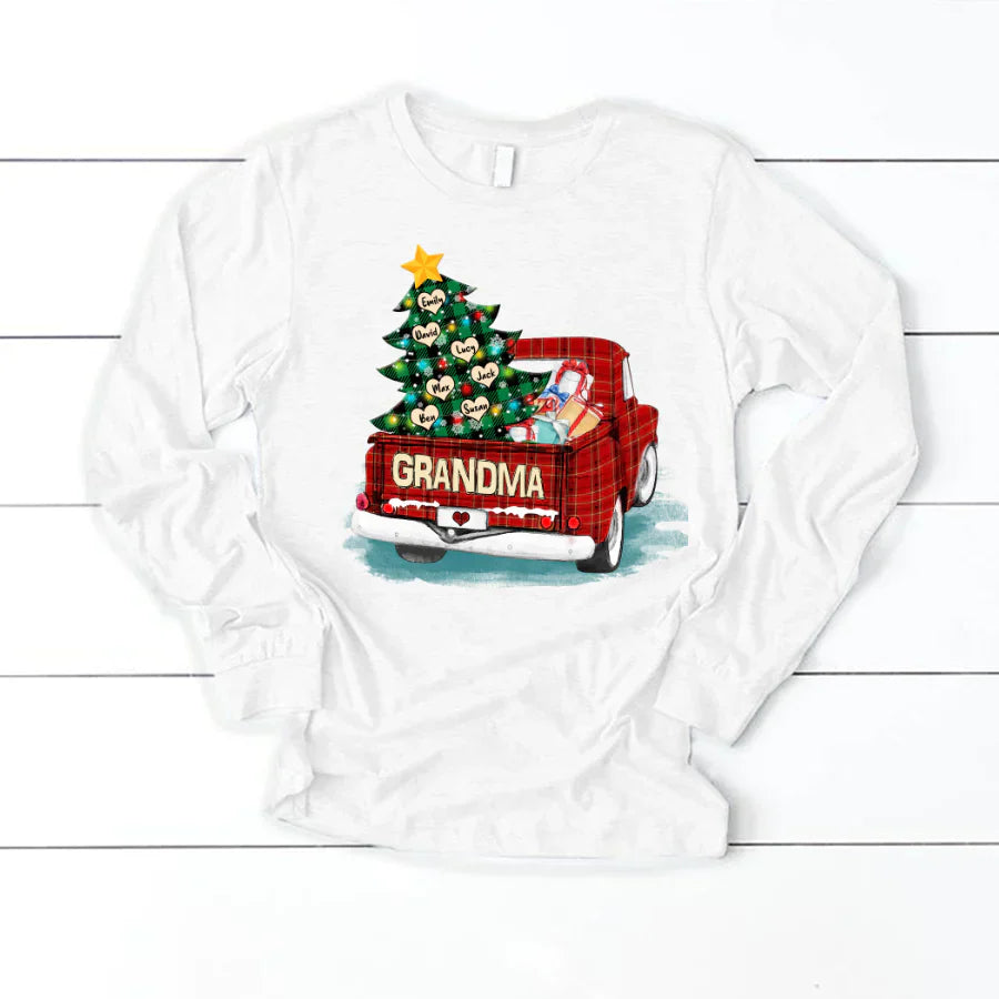 Grandma and Grandkids Christmas Truck 2022 Longsleeve