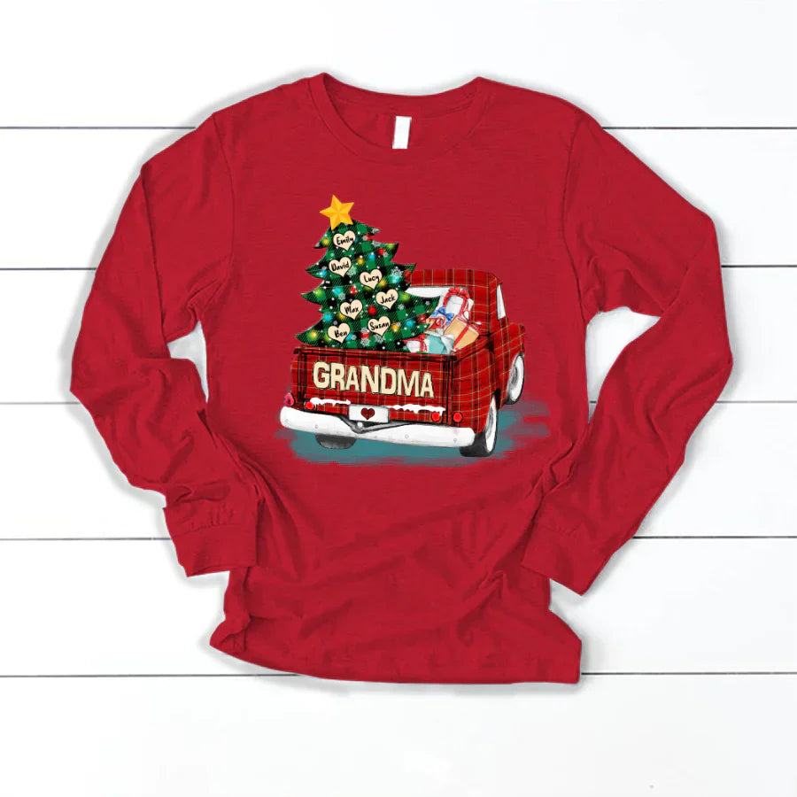 Grandma and Grandkids Christmas Truck 2022 Longsleeve