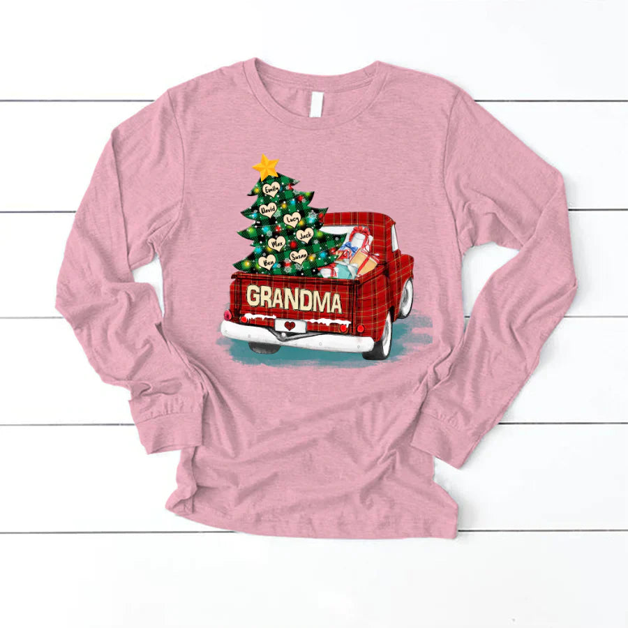 Grandma and Grandkids Christmas Truck 2022 Longsleeve