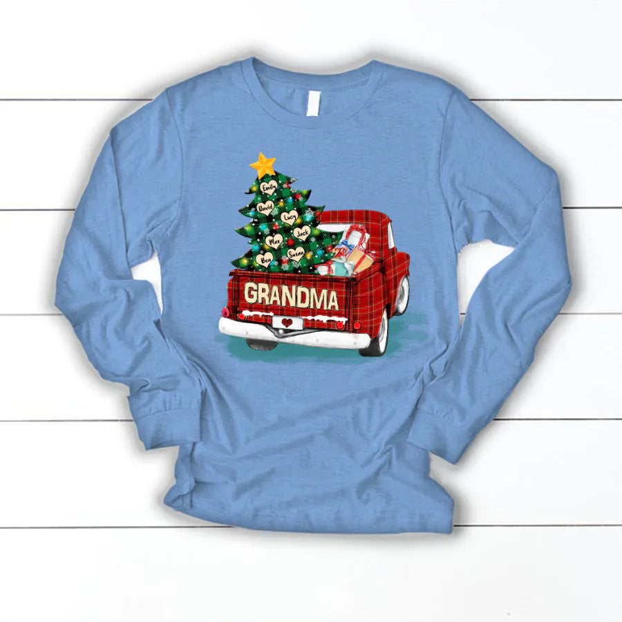 Grandma and Grandkids Christmas Truck 2022 Longsleeve