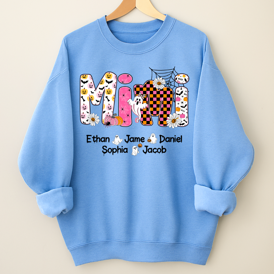 Halloween Mimi Pumpkins Boo Custom Grandma And Grandkids  Shirt