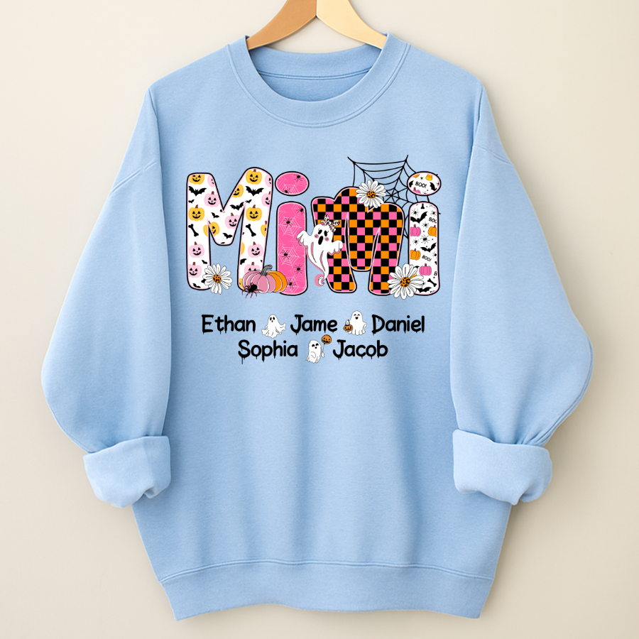 Halloween Mimi Pumpkins Boo Custom Grandma And Grandkids  Shirt