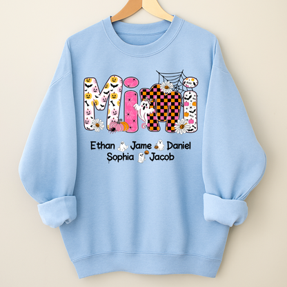 Halloween Mimi Pumpkins Boo Custom Grandma And Grandkids  Shirt