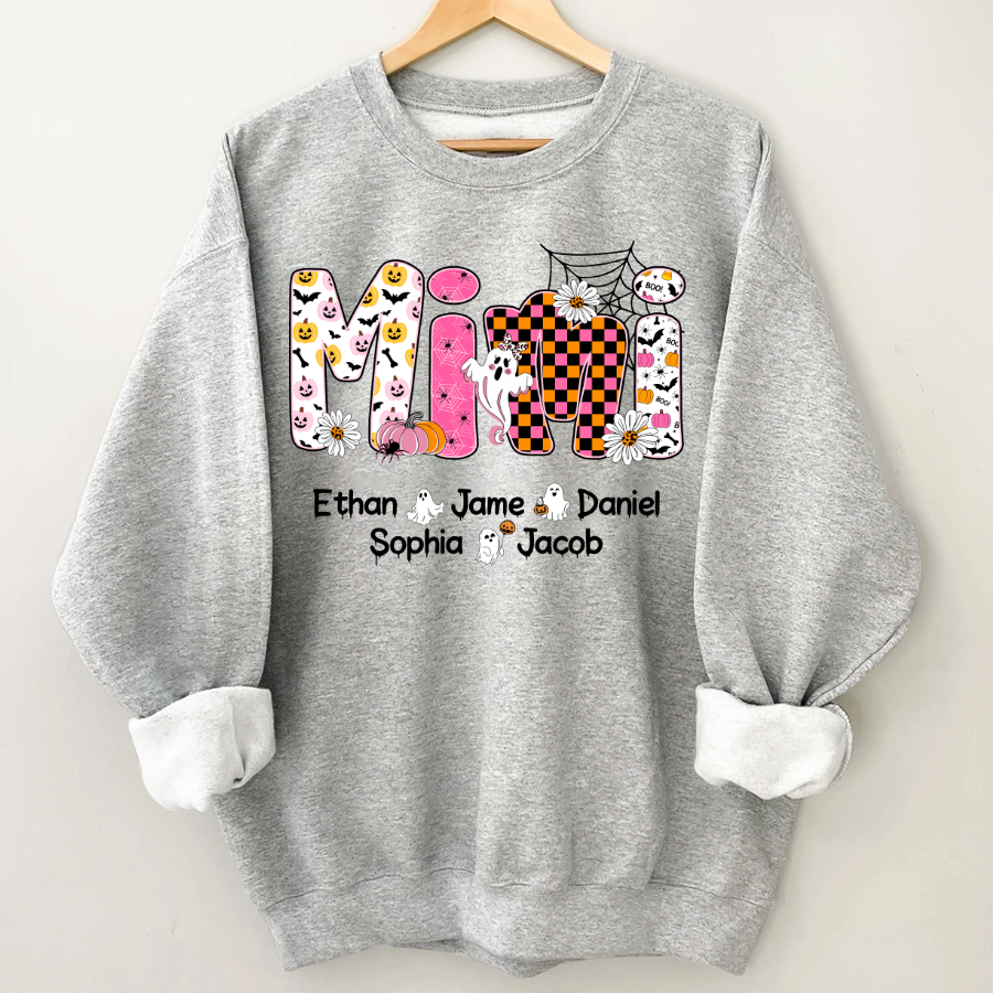 Halloween Mimi Pumpkins Boo Custom Grandma And Grandkids  Shirt