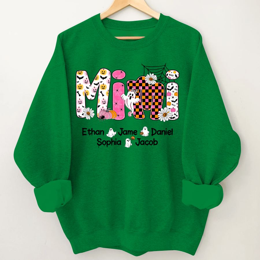 Halloween Mimi Pumpkins Boo Custom Grandma And Grandkids  Shirt