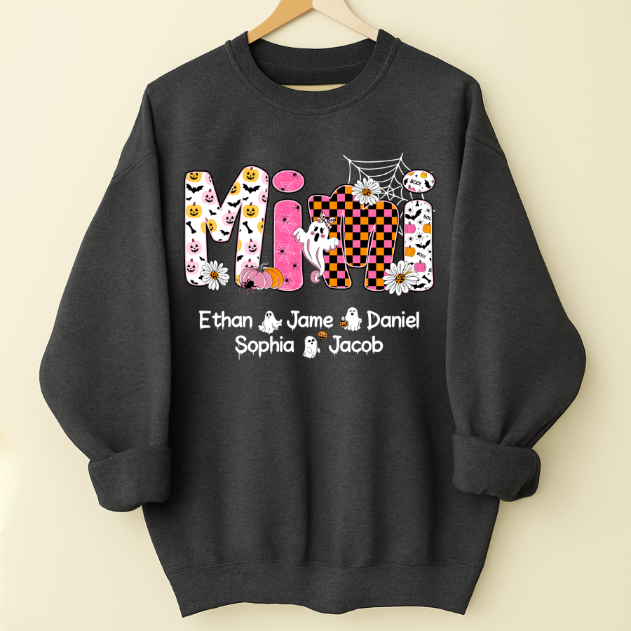 Halloween Mimi Pumpkins Boo Custom Grandma And Grandkids  Shirt