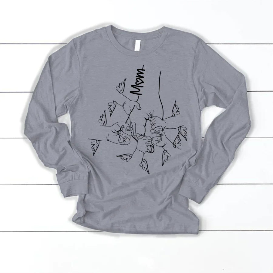 Hands Kids Mom Angle Wings Longsleeve