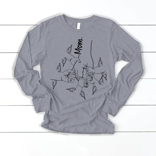 Hands Kids Mom Angle Wings Longsleeve