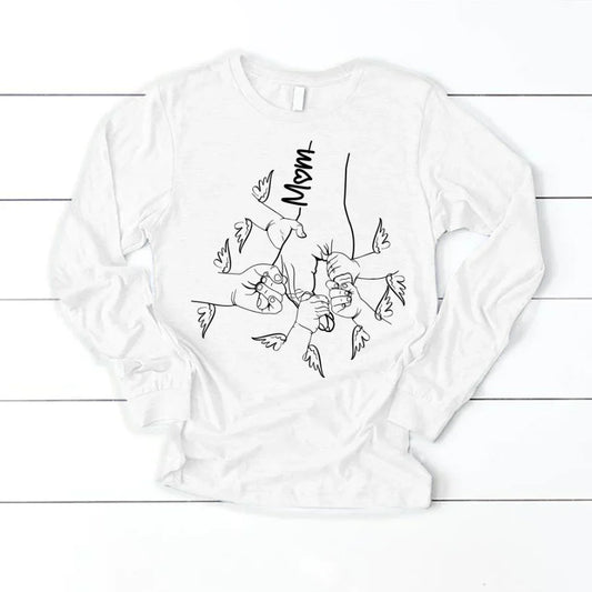 Hands Kids Mom Angle Wings Longsleeve