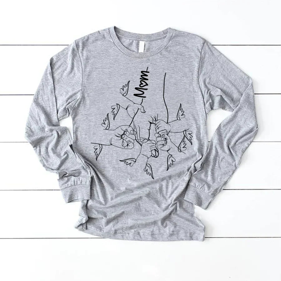 Hands Kids Mom Angle Wings Longsleeve