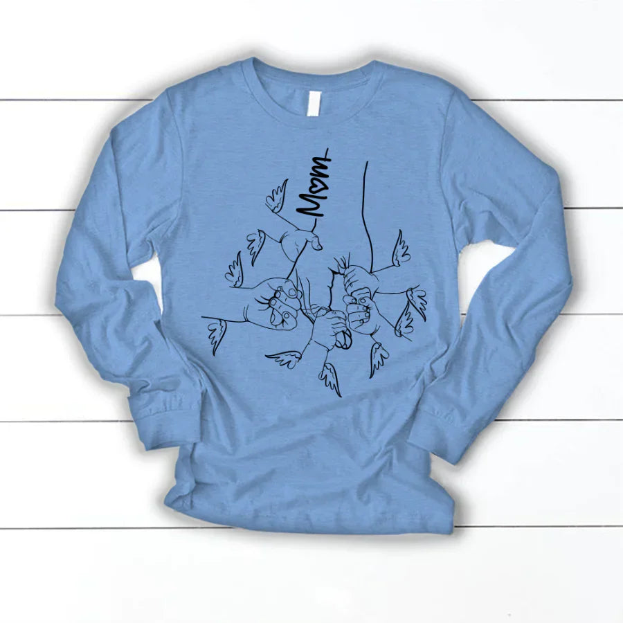 Hands Kids Mom Angle Wings Longsleeve