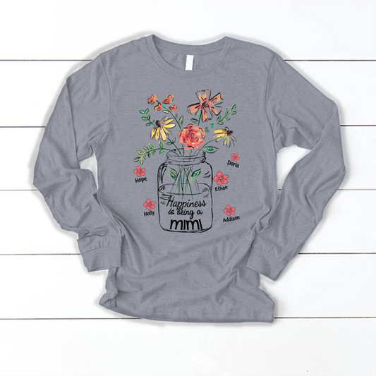 Happiness Is Being A Mimi Water Flowers Longsleeve