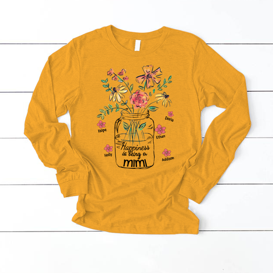 Happiness Is Being A Mimi Water Flowers Longsleeve