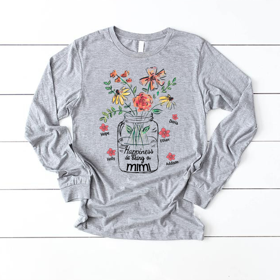 Happiness Is Being A Mimi Water Flowers Longsleeve