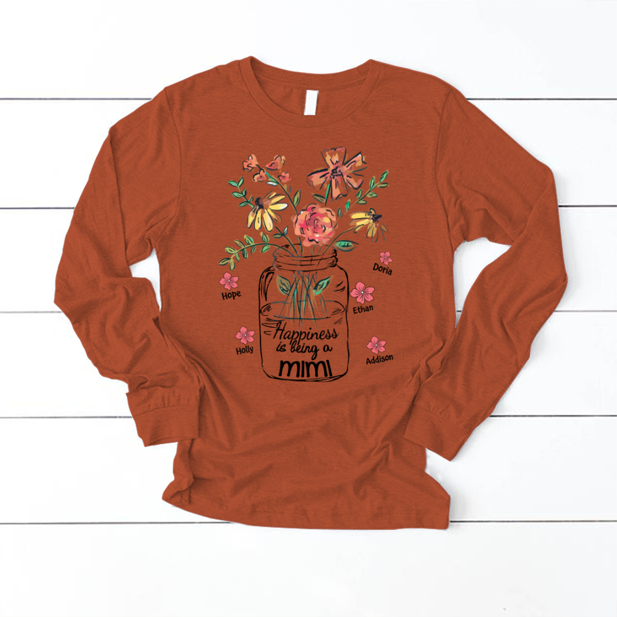 Happiness Is Being A Mimi Water Flowers Longsleeve
