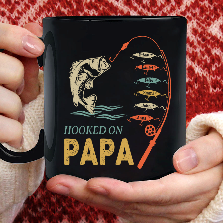 Hook On Being Papa Father's Day Fish Grandkids Mug