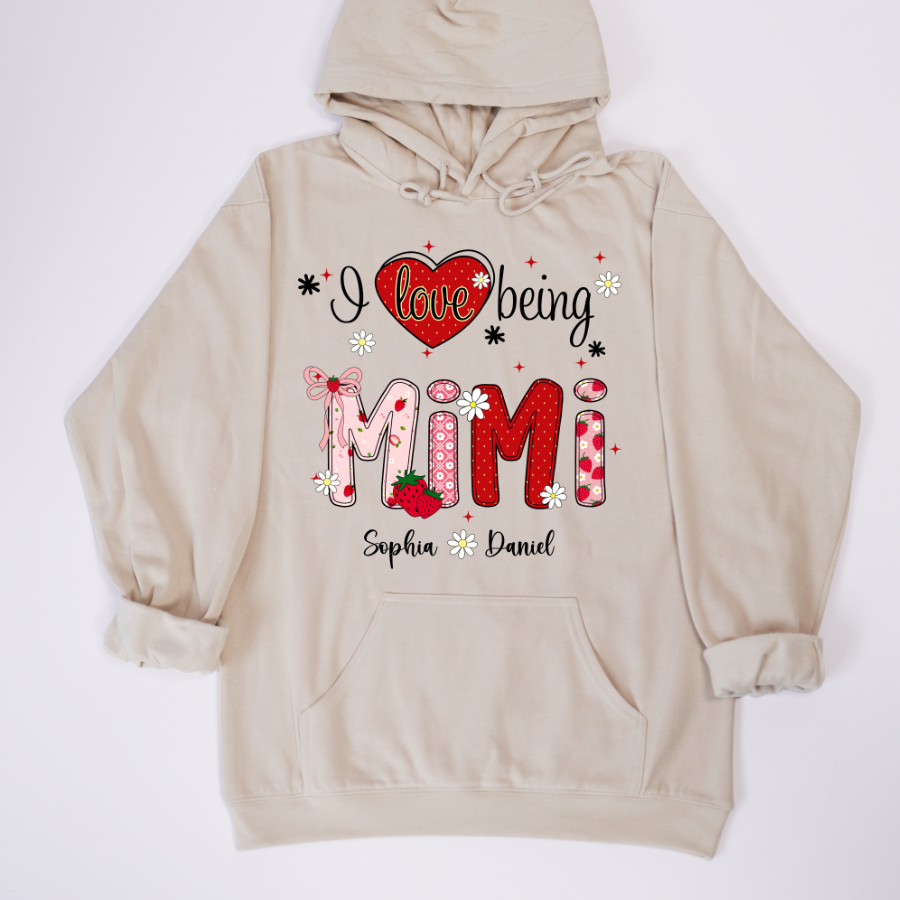 I Love Being A Mimi, Mimi Grandma Nana Strawberry And Grandkids Sweet Summer Time Shirt