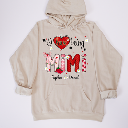 I Love Being A Mimi, Mimi Grandma Nana Strawberry And Grandkids Sweet Summer Time Shirt