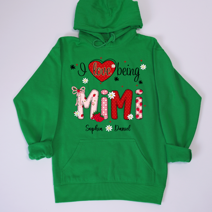 I Love Being A Mimi, Mimi Grandma Nana Strawberry And Grandkids Sweet Summer Time Shirt