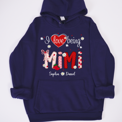 I Love Being A Mimi, Mimi Grandma Nana Strawberry And Grandkids Sweet Summer Time Shirt