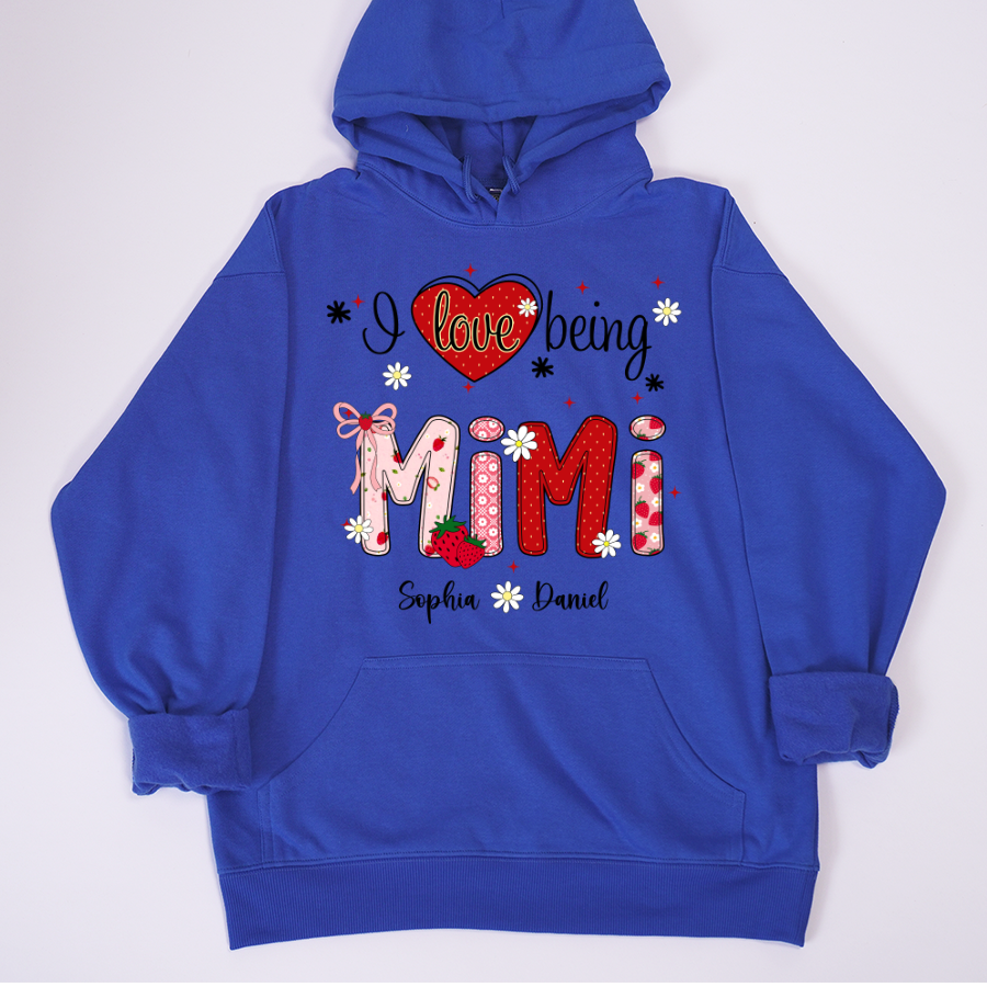 I Love Being A Mimi, Mimi Grandma Nana Strawberry And Grandkids Sweet Summer Time Shirt