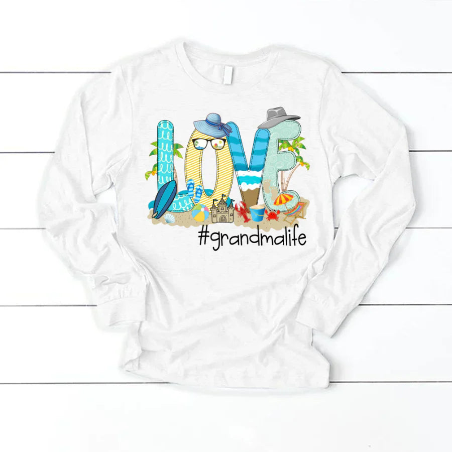 Love Beach Grandma Life Longsleeve