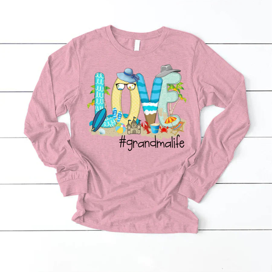 Love Beach Grandma Life Longsleeve