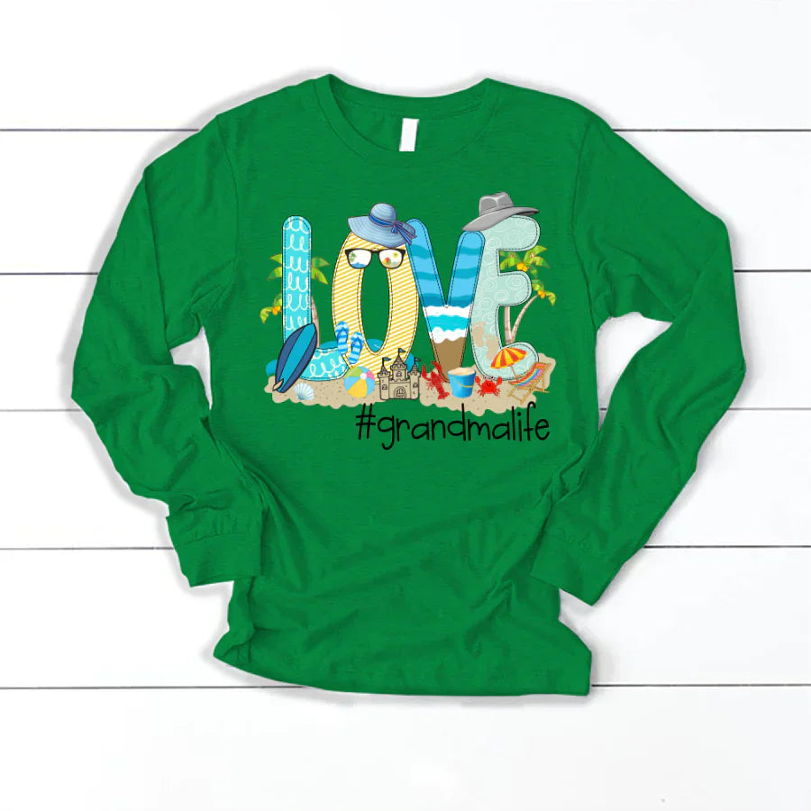 Love Beach Grandma Life Longsleeve