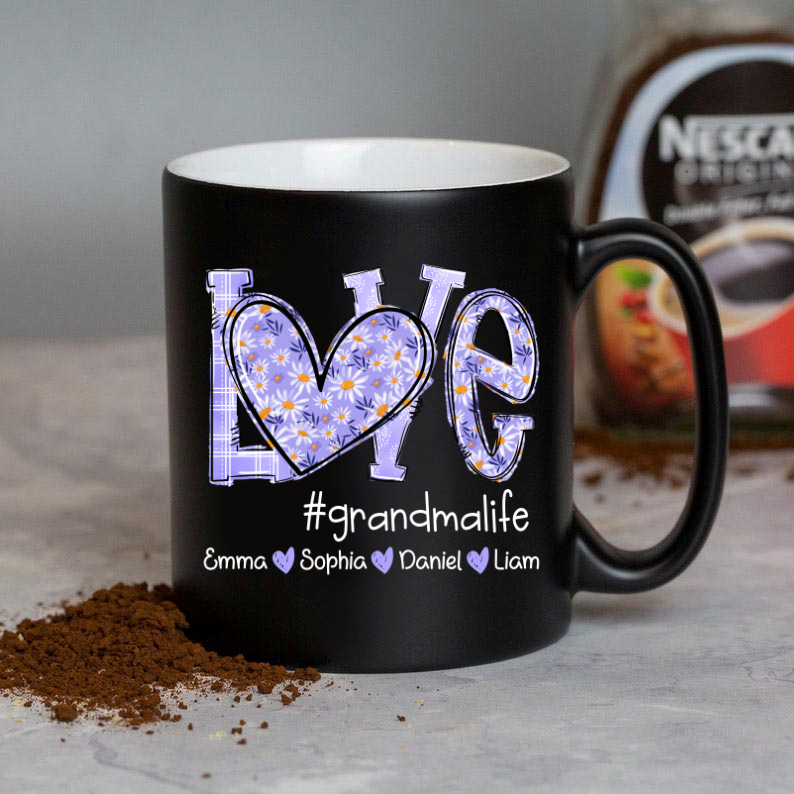 Love Daisy Purple Grandma Life With Kids TH Mug