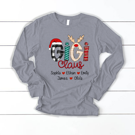 Merry Chistmas Gigi Claus With Grandkids CL01 Longsleeve