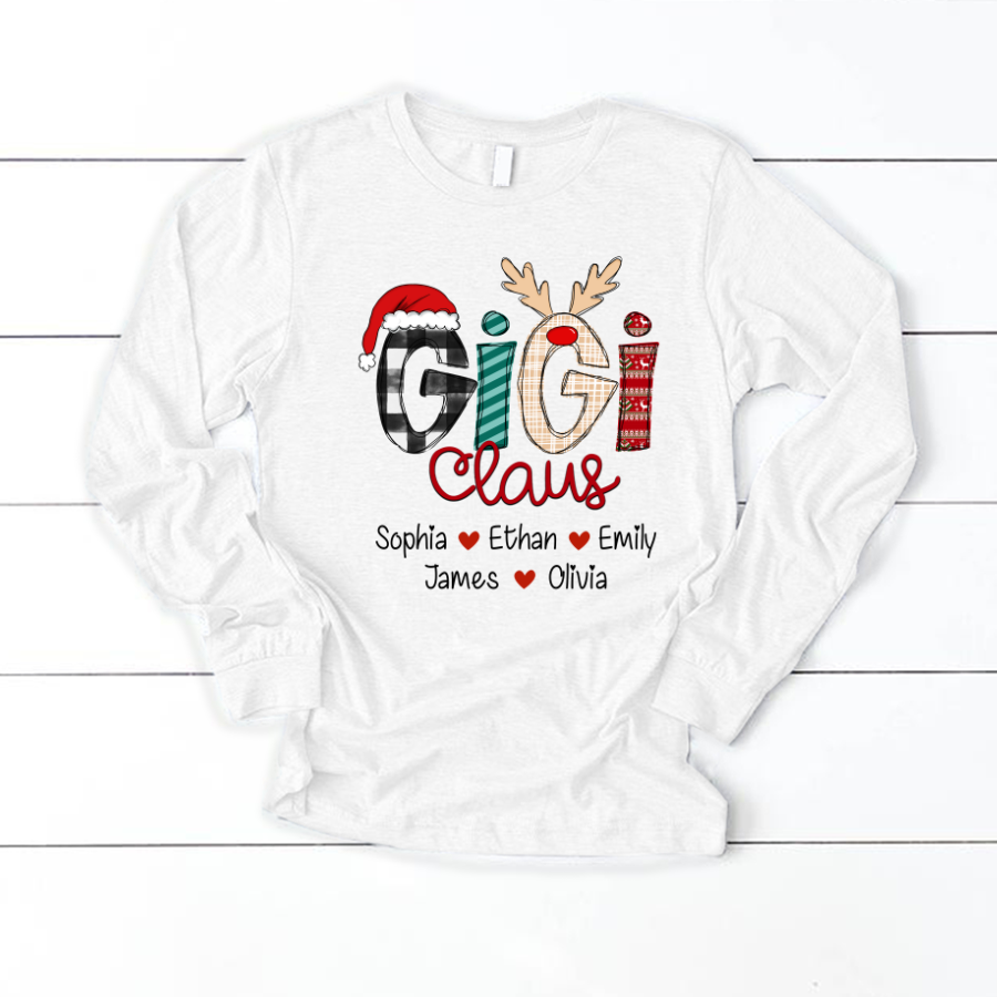 Merry Chistmas Gigi Claus With Grandkids CL01 Longsleeve
