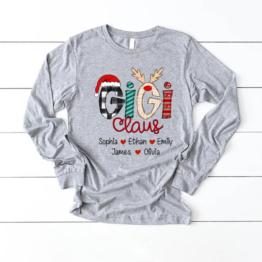 Merry Chistmas Gigi Claus With Grandkids CL01 Longsleeve