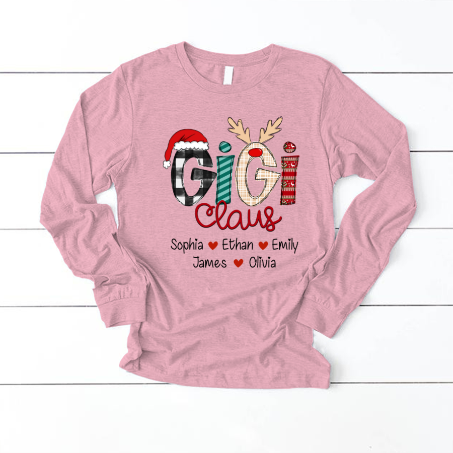 Merry Chistmas Gigi Claus With Grandkids CL01 Longsleeve