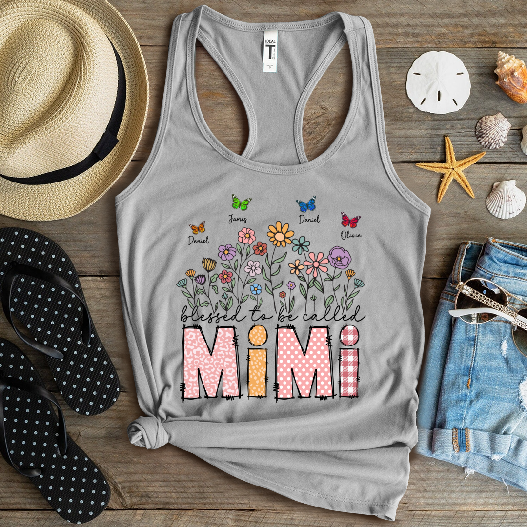 Mimi Floral And Butterfly Custom Mimi And Grandkids Gift For Mothers Day