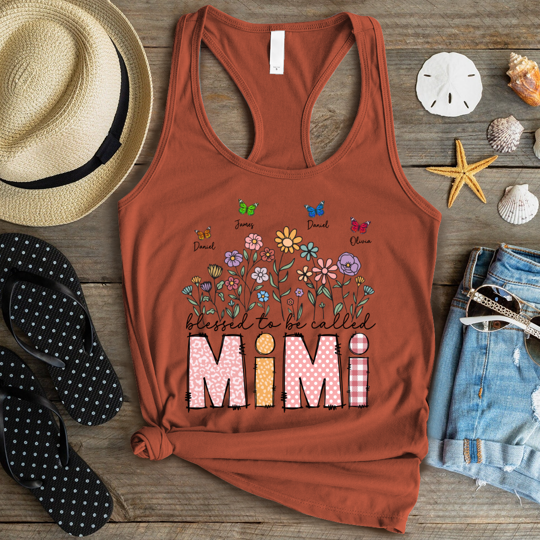 Mimi Floral And Butterfly Custom Mimi And Grandkids Gift For Mothers Day