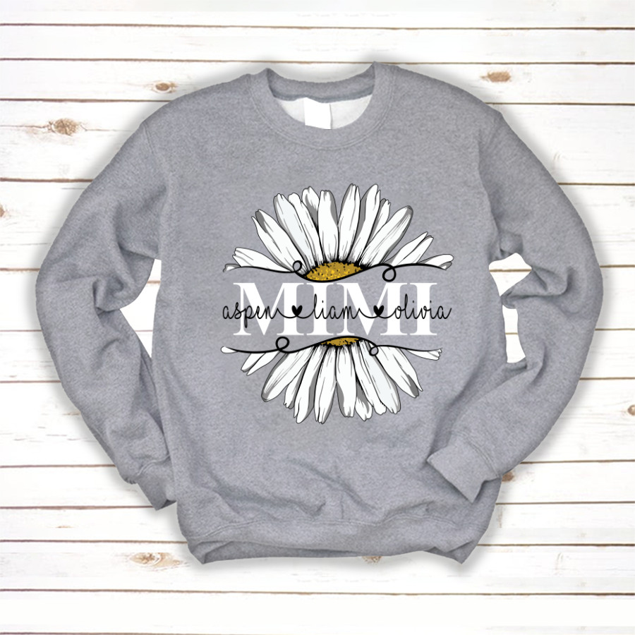 Mimi And Grandkids Flower Daisy Sweatshirt