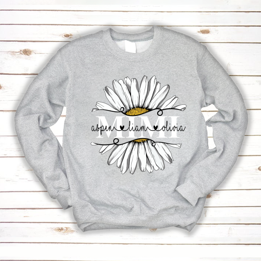 Mimi And Grandkids Flower Daisy Sweatshirt