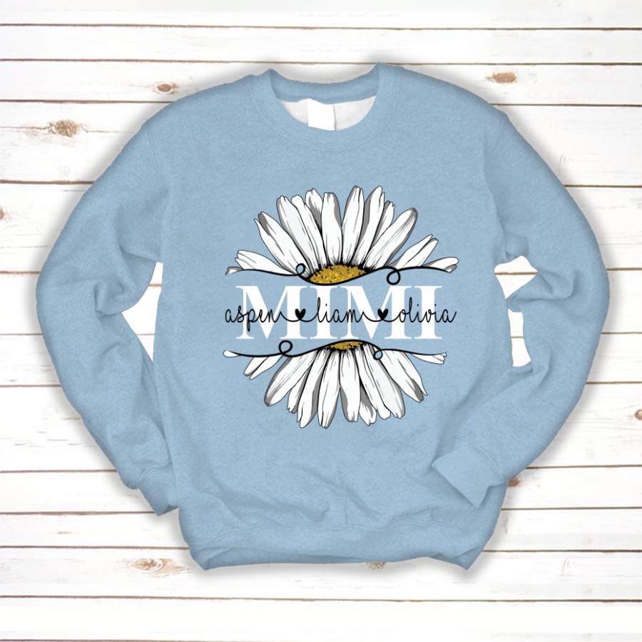 Mimi And Grandkids Flower Daisy Sweatshirt
